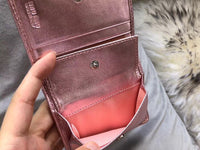 A-accessories MIU MIU NO.LT.5MV204 8-11cm Women Wallets Small Bifold Leather Pocket Wallet Ladies Mini Short Purse