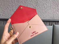 A-accessories MIU MIU NO.5MF001 15.5X10.5cm Envelope Style Leather Case Front Pocket Wallet Super Thin Fashion Card Holder With ID Card Slots