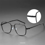 High Quality Denmark Linde 9744 Titanium No Screw Glasses Frames Optical Ultra-light Business Suqre Glasses Light Luxury Men