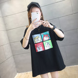 Cartoon Korean Oversized T-shirts Women Short Sleeve Hamster Shirts women Retro Loose Pullover Tops