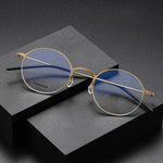 Denmark Titanium No Screw Korea Glasses Frames Optical Ultra-light Business Round Prescription Diopter 5504 Eyeglasses Men