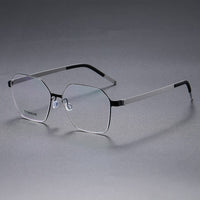Denmark Linde 9624 Titanium No Screw Korea Square Glasses Frames Optical Ultra-light Business Prescription Glasses