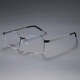 Denmark Linde 9624 Titanium No Screw Korea Square Glasses Frames Optical Ultra-light Business Prescription Glasses