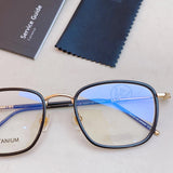 New Retro Square Myopia Frame Ultra Light Square Fashion Spectacle Frame Pure Titanium Prescription Frame