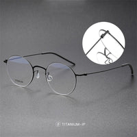 Denmark Titanium Screwless Korea Glasses Frames Optical Ultra-light Business Round Prescription Diopter Titanium Eyeglasses Men