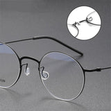 Denmark Titanium Screwless Korea Glasses Frames Optical Ultra-light Business Round Prescription Diopter Titanium Eyeglasses Men