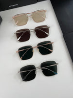 S-sunglasses Men's UV-Proof Strong Light Sunglasses For Diane Classic Silver Square Frame 99.9% UV Protected Brown Lenses for Driving Eye Glasses Reflective Lenses Big Face