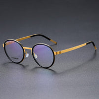 Eyeglass Frame Denmark Linde 9752 Titanium No Screw Korea Round Glasses Frames Optical Ultra-light Business For Men Women