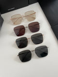 S-sunglasses Men's UV-Proof Strong Light Sunglasses For Diane Classic Silver Square Frame 99.9% UV Protected Brown Lenses for Driving Eye Glasses Reflective Lenses Big Face