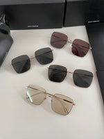 S-sunglasses Men's UV-Proof Strong Light Sunglasses For Diane Classic Silver Square Frame 99.9% UV Protected Brown Lenses for Driving Eye Glasses Reflective Lenses Big Face