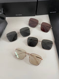 S-sunglasses Men's UV-Proof Strong Light Sunglasses For Diane Classic Silver Square Frame 99.9% UV Protected Brown Lenses for Driving Eye Glasses Reflective Lenses Big Face