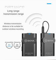 E-electronic XINPU Boya BY-WM4 Pro K1/K2/K3/K5 Dual Channel 2.4G Wireless Studio Condenser Microphone Lavalier Interview Mic for DRLR Cameras