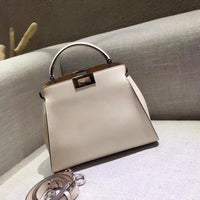 H-bag Fendi PEEKABOO ESSENTIALLY Blue leather bag  27cm NO.8BN302