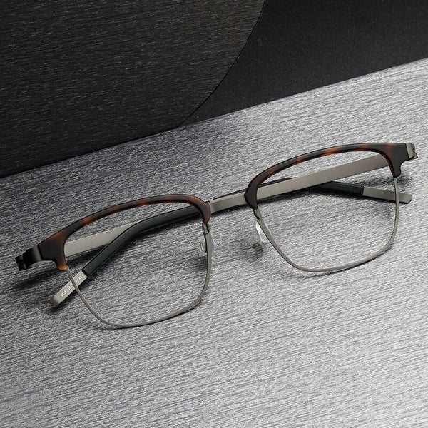 Denmark Titanium No Screw Korea Glasses Frames Optical Ultra-light Business Round Prescription Diopter 9835 Eyeglasses Men