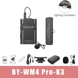 E-electronic XINPU Boya BY-WM4 Pro K1/K2/K3/K5 Dual Channel 2.4G Wireless Studio Condenser Microphone Lavalier Interview Mic for DRLR Cameras
