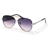 Fashion Pilot Sunglasses Women Rimless Sun Glasses 2023 Summer Style Female Uv400 Green Brown