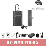E-electronic XINPU Boya BY-WM4 Pro K1/K2/K3/K5 Dual Channel 2.4G Wireless Studio Condenser Microphone Lavalier Interview Mic for DRLR Cameras