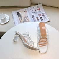 S-shoe R.E.J.I.N.A P.Y.O Polished Crisscrossed High Heel Sandal Open Toe Ankle-Strap Dress Platform Sandal