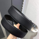 A-accessories Prada 3.4cm Men's Dress Belt Automatic Buckle Leather Ratchet Belt for for Dads, Husbands, Boyfriends, Brothers Gift with Box