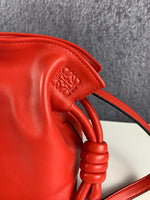 H-bag Loewe Women's Hammock Flamenco Knot Mini Bag Varsity Small Bag Leather Shoulder Bag Handbag