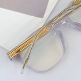 S-sunglasses 2021 Monster Square Anti Radiation Glasses For Kubo With White Round Case Replaceable for Lens Eyewear Eyeglass Glasses Non Graded Lens Eyewear for Women and Men