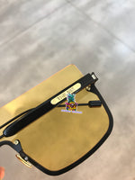 S-sunglasses t.h.e w.i.z & t.h.e o.w.n.e.r Oversized Square Gradient Mirror lens Rimless Sunglasses