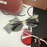 S-sunglasses MIU MIU Frameless Overlapping piece Gradient Fashion sunglasses for SMU02S