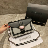 M-Handbag P.i.n.k.o 27-17cm Chain Shoulder Swallows Bag Messager Genuine Leather Cross-body Handbags