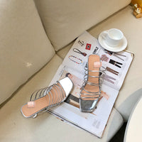 S-shoe R.E.J.I.N.A P.Y.O Polished Crisscrossed High Heel Sandal Open Toe Ankle-Strap Dress Platform Sandal