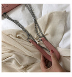 L-package Women's Genuine Leather Quilted Chain Bag Shoulder Handbags Purse flap bag Calfskin Eyele Tweed Silver Tone Metal