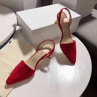S-shoe R.E.J.I.N.A P.Y.O Women Casual Cusp Toe High Heeled Pumps Ankle Strap Shoes
