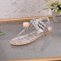 S-shoe Women's sandals Flat Thong Sandals Beach Bohemia Shoes Ankle Buckle for Women