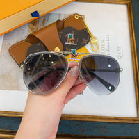 S-sunglasses Louis Vuitton High Qulity women's Round Metal Sunglasses Shades For Z1618E Female Ladies Brown Eyewear Women's Polarized Square Sunglasses Oversized Black Shades Flat Lens Male Female Fashion Driving Glasses