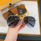 S-sunglasses Louis Vuitton High Qulity women's Round Metal Sunglasses Shades For Z1618E Female Ladies Brown Eyewear Women's Polarized Square Sunglasses Oversized Black Shades Flat Lens Male Female Fashion Driving Glasses
