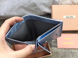A-accessories MIU MIU NO.LT.5MV204 8-11cm Women Wallets Small Bifold Leather Pocket Wallet Ladies Mini Short Purse