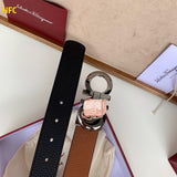 A-accessories S.a.l.v.a.t.o.r.e F.e.r.r.a.g.a.m.o 3.5cm Men's Genuine Leather Dress Belt Handmade 100% Cow Leather Fashion & Classic Designs for Work Business and Casual