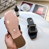 S-shoe R.O.V Womens Flat Sandals Slides Open Toe Slip On Shoes for Summer