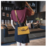 L-package 21-15-7cm Women's Satchel Handbags Top Handle Purses Shoulder Bags Leather Tote for Ladies with Long Strap
