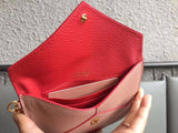 A-accessories MIU MIU NO.5MF001 15.5X10.5cm Envelope Style Leather Case Front Pocket Wallet Super Thin Fashion Card Holder With ID Card Slots