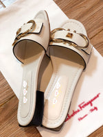 S-shoe S.a.l.v.a.t..o.r.e F.e.r.r.a.g.a.m.o Women's Wide Width Slide Sandals Slip On Flat Cross Strap Casual Summer Shoes