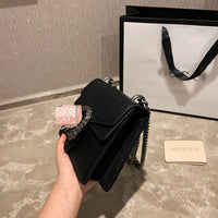 M-Handbag GUCCI 20cm Ladies Vintage Printing Wide Shoulder Strap Messenger Bag Small Square Bag