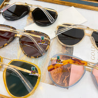 S-sunglasses gucci Pilot Metal Classic Sunglasses For GG0904S Frame Sunglasses Men Metal Driving Luxury Shades UV400 Pilot Sunglasses Polarized Sun glasses Men And Women Mirror  Lens Anti-glare Driving Eyewear