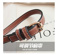L-package Women Gate Saddle Shaped Crossbody Bag Shoulder Purse cowhide leather Adjustable shoulder strap-mini red