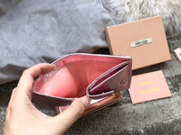 A-accessories MIU MIU NO.LT.5MV204 8-11cm Women Wallets Small Bifold Leather Pocket Wallet Ladies Mini Short Purse