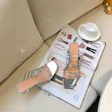 S-shoe R.E.J.I.N.A P.Y.O Polished Crisscrossed High Heel Sandal Open Toe Ankle-Strap Dress Platform Sandal