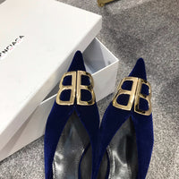 S-shoe Balenciaga Womens High Heel Pumps Pointed Ankle Buckle Stilettos Dress Shoes