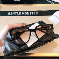 S-sunglasses Korean Style Rectangular Black Acetate Frame Anti Radiation Glasses For Loopy Women Oversized Shades for Women Glasses Frame Clear Lens Eyeglasses Elastic Temples Leg
