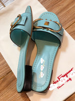 S-shoe S.a.l.v.a.t..o.r.e F.e.r.r.a.g.a.m.o Women's Wide Width Slide Sandals Slip On Flat Cross Strap Casual Summer Shoes