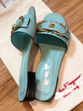 S-shoe S.a.l.v.a.t..o.r.e F.e.r.r.a.g.a.m.o Women's Wide Width Slide Sandals Slip On Flat Cross Strap Casual Summer Shoes