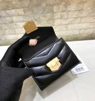 A-accessories NO.81223 11-9cm Women's Short Leather Card Holder Purse Zipper Buckle Elegant Clutch Wallet